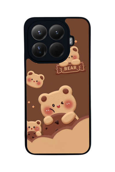 Aksel Kılıf غطاء حماية متوافق مع Mi 15 T Pro 5G، مطبوع، أسود غير لامع، سيليكو...