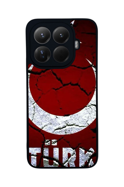 Aksel Kılıf غطاء حماية متوافق مع Mi 15 T Pro 5G، مطبوع، أسود غير لامع، سيليكو...