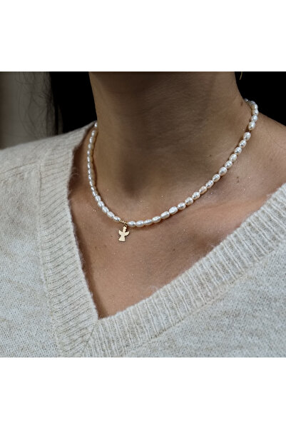 BLACK SWAN Bijoux Colier perle de cultura si pendant ingeras aur 14K