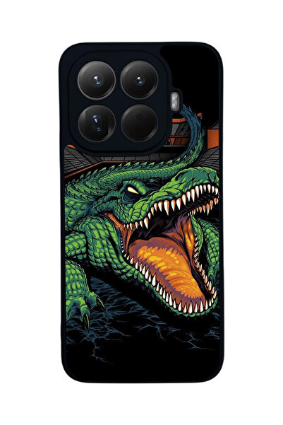 Aksel Kılıf غطاء حماية متوافق مع Mi 15 T Pro 5G، مطبوع، أسود غير لامع، سيليكو...