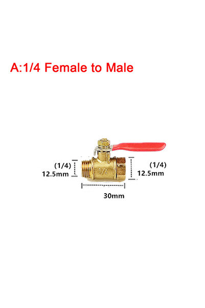 Choice1 A Female to Male 1/4" 1/2" BSP Female Male Thread Two Way Brass Pneum...