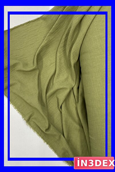 İN3DEX Khaki Green Colored Thin Linen Fabric for Curtain and Clothing
