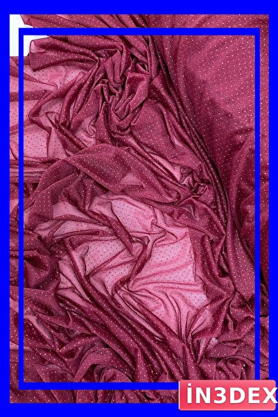 İN3DEX Silvery Tulle Fabric Burgundy Color for Evening Dress and Shawl