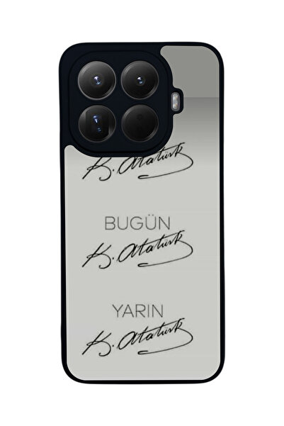 Aksel Kılıf غطاء حماية متوافق مع Mi 15 T Pro 5G، مطبوع، أسود غير لامع، سيليكو...