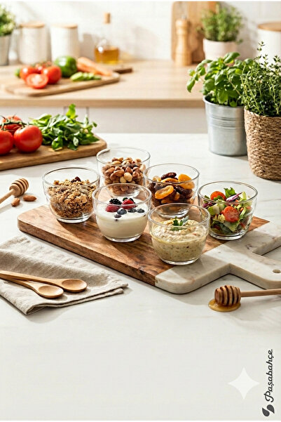 Homerest 6-Piece Glass Bowl Set, Aesthetic Breakfast Sauce Bowl, Snack Bowl a...