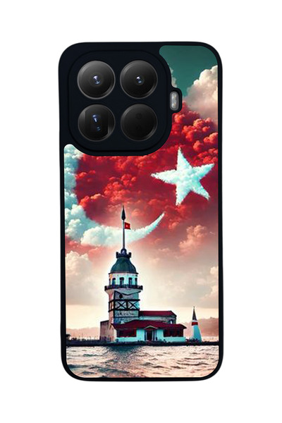 Aksel Kılıf غطاء حماية متوافق مع Mi 15 T Pro 5G، مطبوع، أسود غير لامع، سيليكو...