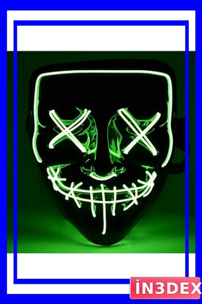 İN3DEX قناع مضيء للحفلات والمهرجانات متعدد الأوضاع