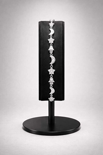 mdm style Fatma Ana Eli and Moon Star Zircon Stone Manifest Bracelet