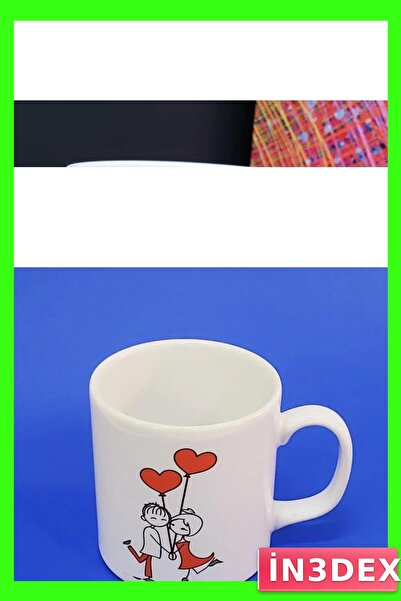 İN3DEX كوب مطبوع عليه Happy Couple سعة 300 مل قابل للغسل يدويًا