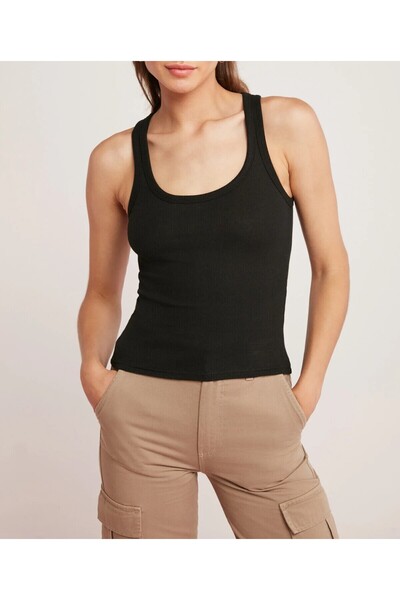 yombaa -Lillesol Women's Ribbed Look Thick Strap Basic White Athlete's Unders...