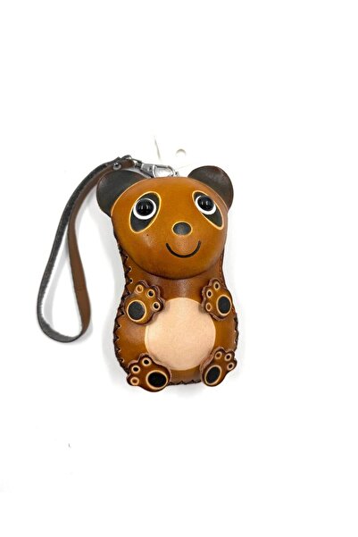 MD Moda Accessories Handmade Leather Keychain with Panda Figure / Mini Zipper...