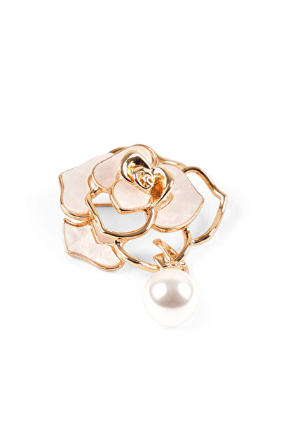 Faik Sönmez Sedefli İnci Detaylı Çiçek Broş S26BRS007