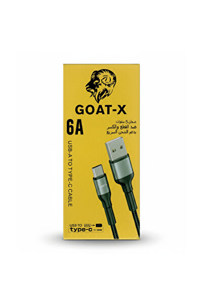 Goat-x 6A USB-A to Type-C Cable – Super Fast Charging, 1 Meter Length