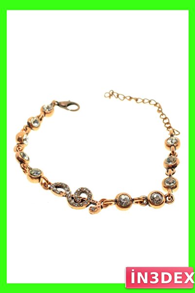 İN3DEX Adjustable Musical Note Patterned Copper Color Bracelet