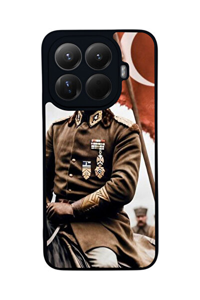 Aksel Kılıf غطاء حماية متوافق مع Mi 15 T Pro 5G، مطبوع، أسود غير لامع، سيليكو...