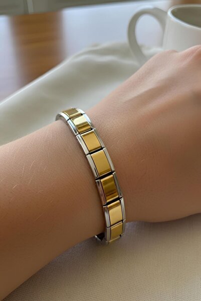 Bontexs Stainless Steel Italian Charm Bracelet with Writing Inside and Outside