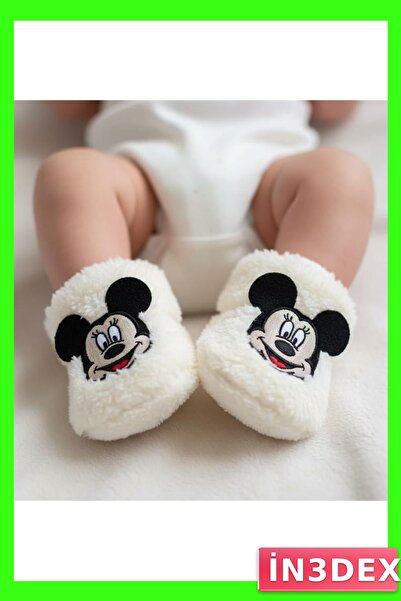 İN3DEX Newborn Baby Booties 0-4 Months Natural Material