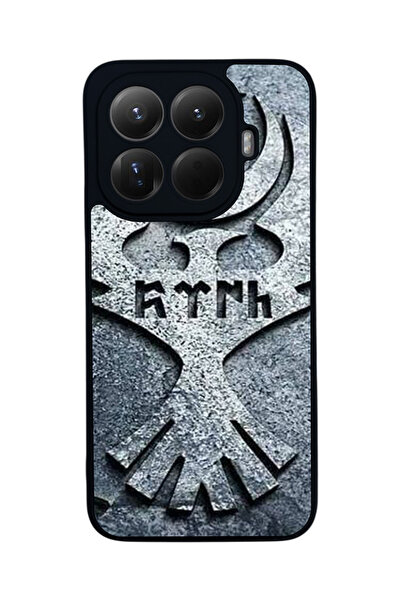 Aksel Kılıf غطاء حماية متوافق مع Mi 15 T Pro 5G، مطبوع، أسود غير لامع، سيليكو...