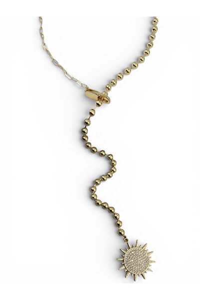 Bo Takı ve Aksesuar Y Necklace with Sun Pendant