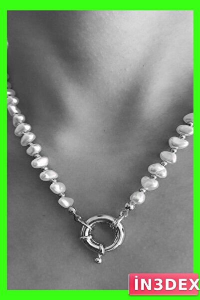 İN3DEX Baroque Style Rudder Pearl Women's Necklace Alloy Material