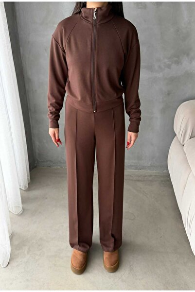 Makarina Women's Modal Fabric Cardigan Track Suit Set