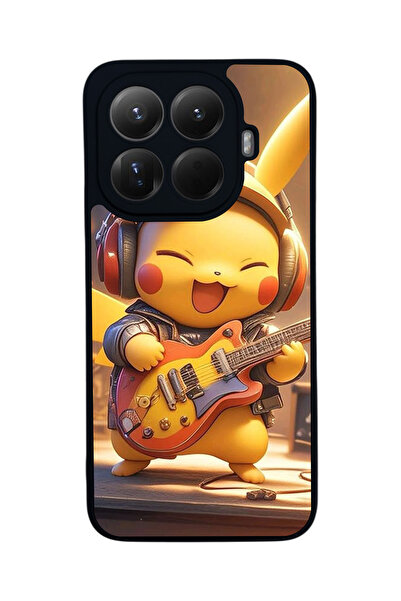 Aksel Kılıf غطاء حماية متوافق مع Mi 15 T Pro 5G، مطبوع، أسود غير لامع، سيليكو...