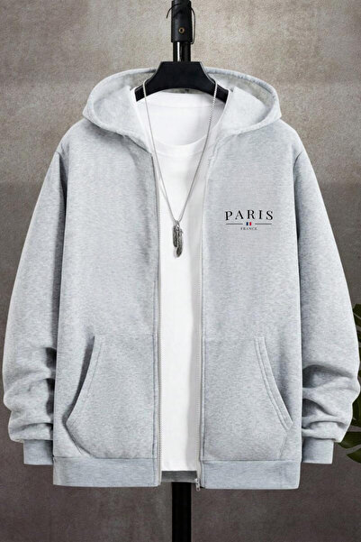 VAN VLECK Unisex Oversize Zippered Sweatshirt Jacket