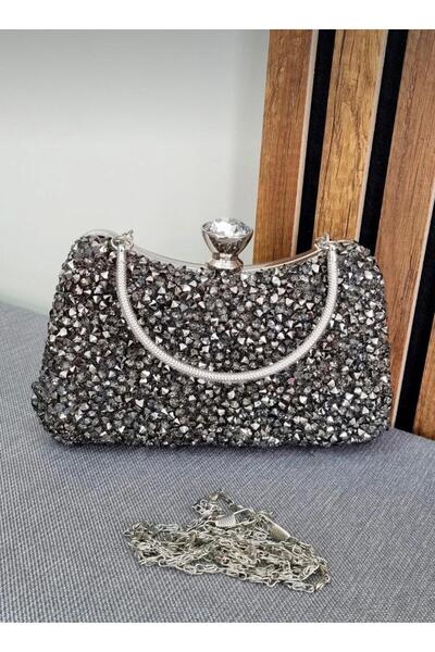 gül sezgin butik Women's Blue Crystal Stone Evening Dress Bag Shoulder Bag