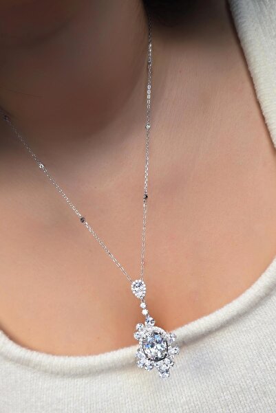 MorMajor Silver MOZANİT ICE QUEEN GÜMÜŞ KOLYE
