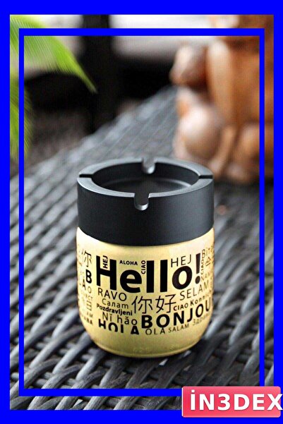 İN3DEX Patterned Glass Ashtray with 425 Cc Capacity