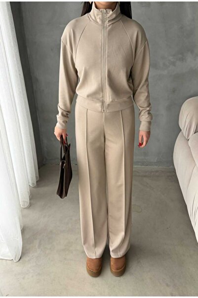 Makarina Women's Modal Fabric Cardigan Track Suit Set