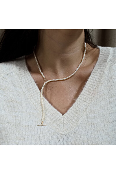 BLACK SWAN Bijoux Colier perle naturale ajustabil si inchizatoare lock toggle...