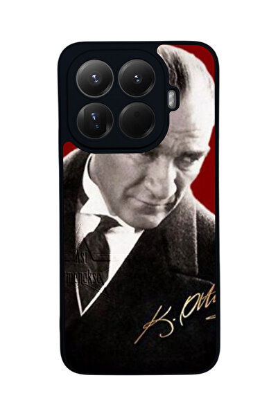 Aksel Kılıf غطاء حماية متوافق مع Mi 15 T Pro 5G، مطبوع، أسود غير لامع، سيليكو...