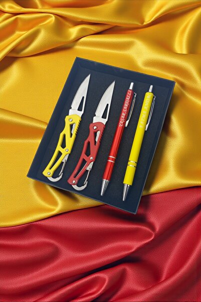 SürLaz 4 Parça Taraftar Seti Koleksiyonluk Set 2 İsme Özel Tükenmez Kalem 2 C...