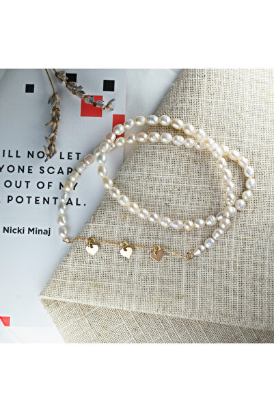 BLACK SWAN Bijoux Colier din perle naturale de cultura si lantisor din aur 14...