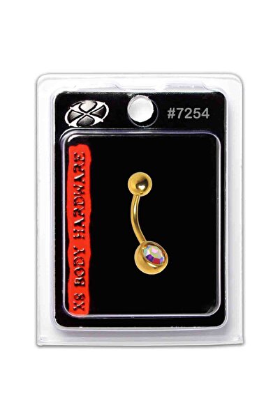 X8 BODY HARDWARE USA , 24k Gold Plated AB Crystal Navel