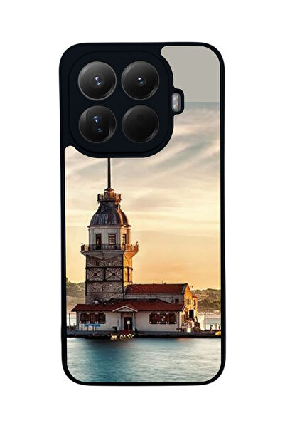 Aksel Kılıf غطاء حماية متوافق مع Mi 15 T Pro 5G، مطبوع، أسود غير لامع، سيليكو...