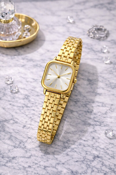 matheon Women's Wristwatch Gold Metal Cord Square Case Minimal Stylish Elegan...