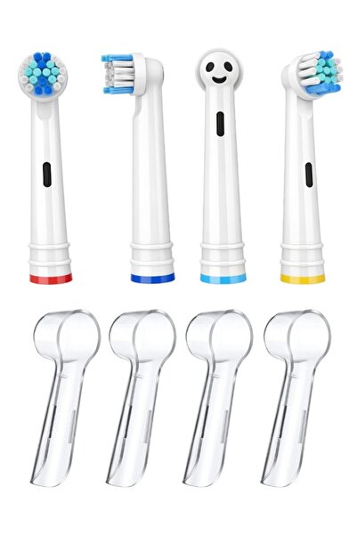 hopsepete Oral B Uyumlu Şarjlı & Pilli Diş Fırçası Yedek Başlık ve Koruma Kap...