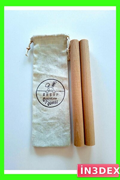 İN3DEX عصي طبول خشبية بقطر 20 مم وطول 21 سم