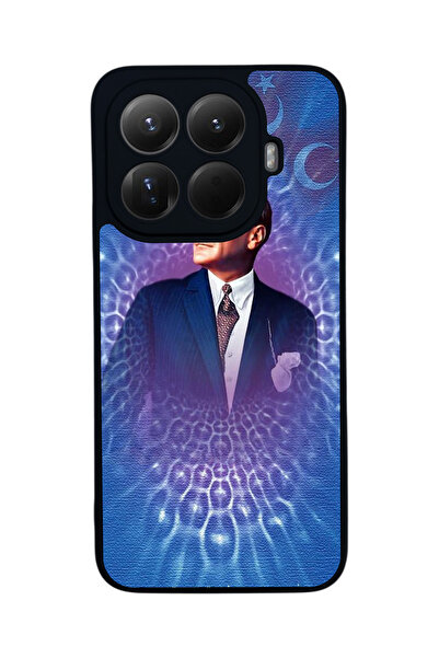 Aksel Kılıf غطاء حماية متوافق مع Mi 15 T Pro 5G، مطبوع، أسود غير لامع، سيليكو...