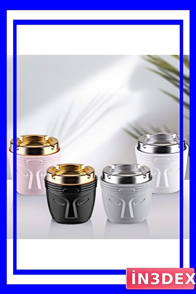 İN3DEX Stainless Steel Ashtray with Lid Design