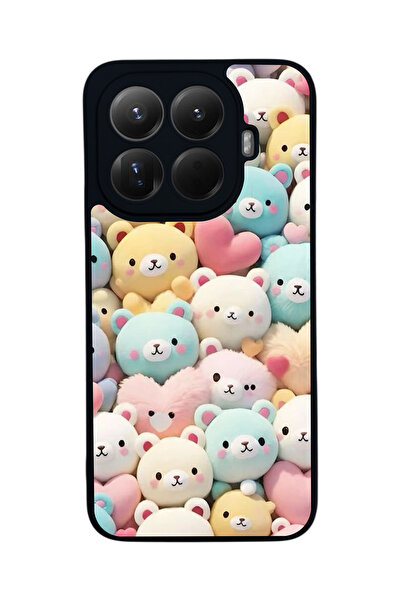 Aksel Kılıf غطاء حماية متوافق مع Mi 15 T Pro 5G، مطبوع، أسود غير لامع، سيليكو...