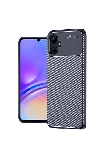 eco port حافظة سامسونج جالاكسي A06 ذات غطاء كربوني بتركيز تلقائي - أزرق داكن