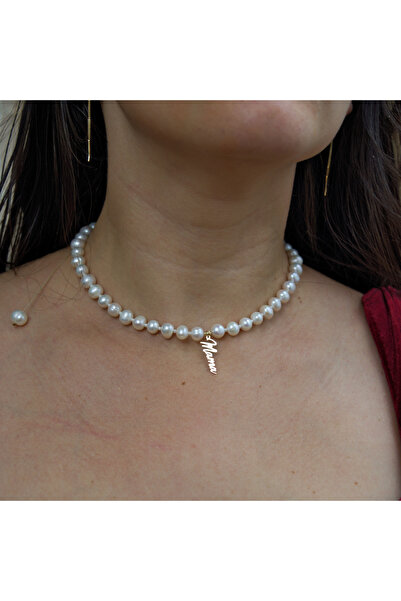 BLACK SWAN Bijoux Colier MAMA cu perle de cultura si pandantiv din aur 14k