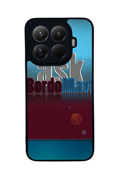 Aksel Kılıf غطاء حماية متوافق مع Mi 15 T Pro 5G، مطبوع، أسود غير لامع، سيليكو...