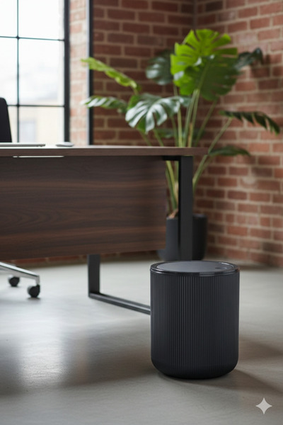 NY HOME سلة مهملات دائرية سعة 4.5 لتر، سلة نفايات للحمام والمطبخ، لون أنثراسايت