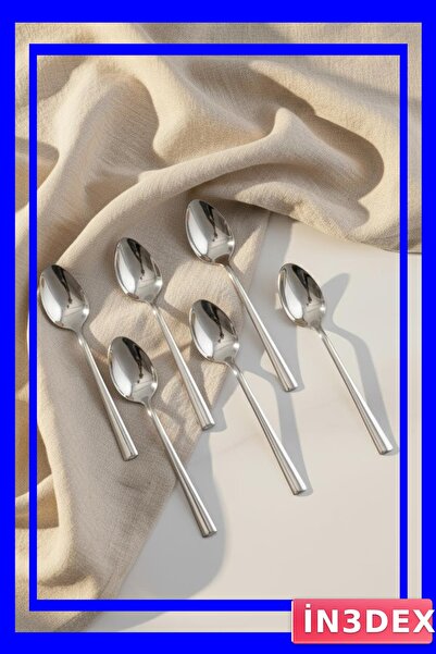 İN3DEX 6 Pieces Stainless Steel Tablespoon Set 20cm Length