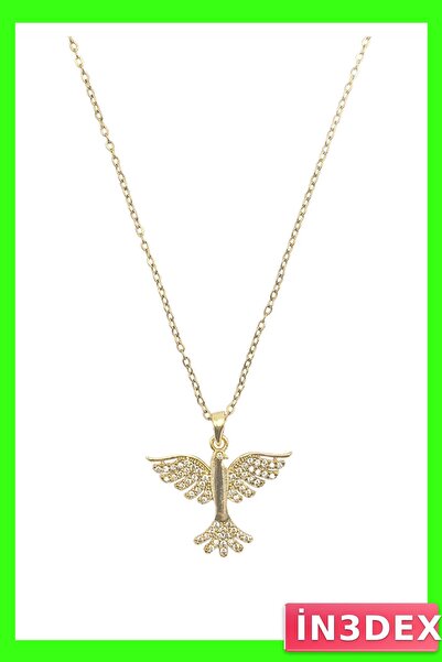 İN3DEX قلادة على شكل طائر من الفولاذ المقاوم للصدأ بطول 45 سم
