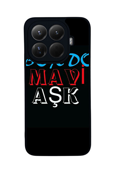 Aksel Kılıf غطاء حماية متوافق مع Mi 15 T Pro 5G، مطبوع، أسود غير لامع، سيليكو...